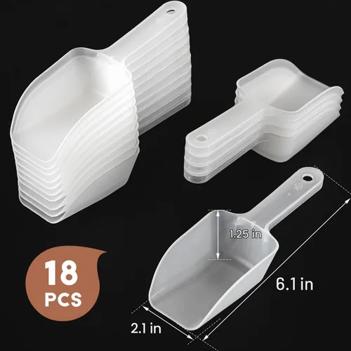 Vista 3 de 18 cucharas transparentes esmeriladas antiarañazos para barra de helado de caramelo, cucharas de 6.5 pulgadas para contenedores de almacenamiento