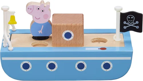 Vista 5 de Peppa Pig Grandpa Pigs - Barco de madera, juguete de madera sostenible certificado FSC, juguete preescolar, juego imaginativo, regalo para niños