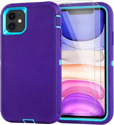 Vista 9 de Funda para iPhone 11 con Clip para Cinturón, Soporte y 2 Protectores de Pantalla, Protección Completa Resistente, Funda a Prueba de Golpes y Caídas