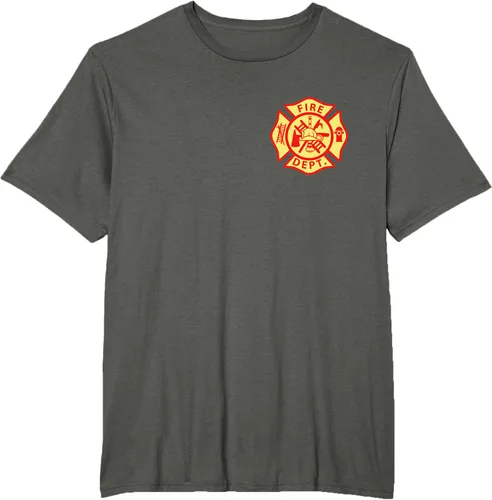 Vista 5 de Camiseta con logotipo de bomberos con símbolo de bombero, Negro