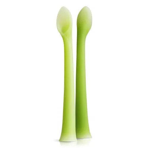 Vista 14 de Olababy Juego de 2 piezas de alimentación avanzada para bebé, incluye cuchara de entrenamiento y cuenco de vapor Kiwi / Lima