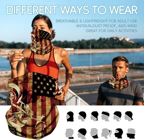 Vista 4 de Neck Gaiter Balaclava Bandana Face mask, Sun Wind protection, Cycling, Running, Hiking Sports, for Men & Women