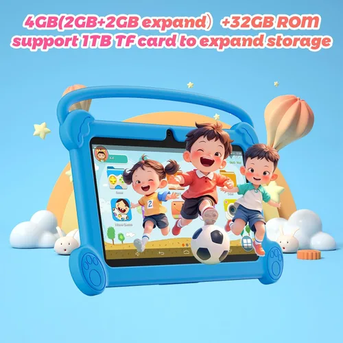 Vista 8 de DIGITHINK Tableta para niños de 7 pulgadas 3-9 con funda protectora, 4 GB (2 GB+2 GB expandir) RAM 32 GB ROM, tabletas para niños, dispositivo