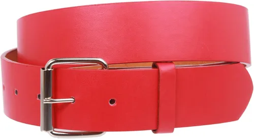Vista 6 de Beltiscool 1 1/2" (38 mm) Snap On Plain Leather Jean Belt con hebilla de rodillo Amarillo