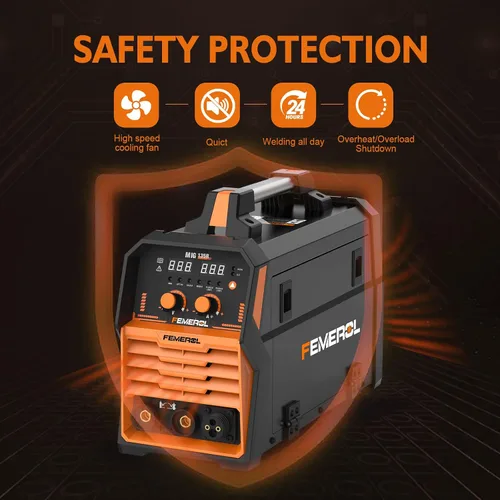 Vista 6 de FEMEROL Soldador MIG 110V 4 en 1 Máquina de Soldadura Multiproceso 135A Soldador MIG de Núcleo de Flujo Gas/Sin Gas/Lift TIG/Stick Con Inversor IGBT