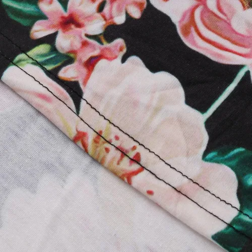 Vista 6 de ZEFOTIM Vestidos de verano para mujer 2023 de manga cortasin mangas, floral, cuello en V, vestido por debajo de la rodilla, vestidos casuales fluidos
