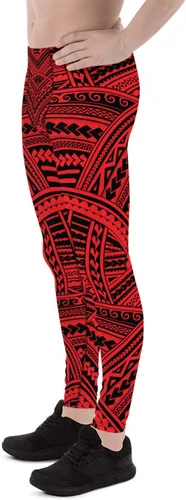 Vista 4 de Leggings para hombre, diseño tribal maorí