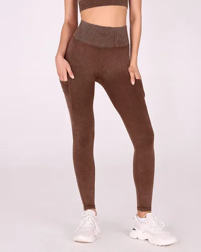 Vista 3 de ODODOS Leggings sin costuras para mujer, cintura alta, acanalados, para entrenamiento, gimnasio, correr, yoga