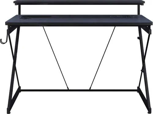 Vista 7 de OSP Home Furnishings Emulator Battlestation - Escritorio para juegos con luces LED RGB, color negro
