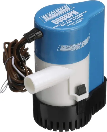 Vista 3 de Seachoice Bomba de sentina automática, 600 GPH, tamaño de manguera de 3/4 pulgadas, 2 amperios a 12 V CC