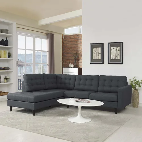 Vista 43 de Modway EEI-1547-DOR Empress Mid-Century - Sofá biplaza tapizado de tela en gris