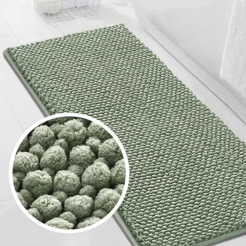 Vista 14 de Turquoize Alfombras de baño de felpilla antideslizante para baño, 17 x 24 pulgadas, extra suaves y absorbentes, lavables a máquina, perfectas