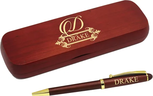 Vista 7 de My Personal Memories Bolígrafo personalizado con estuche monogramado, juego de bolígrafos grabados personalizados para hombres y mujeres (bambú)