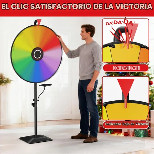 Vista 5 de Rueda de premio de 24 pulgadas, rueda giratoria ajustable con base