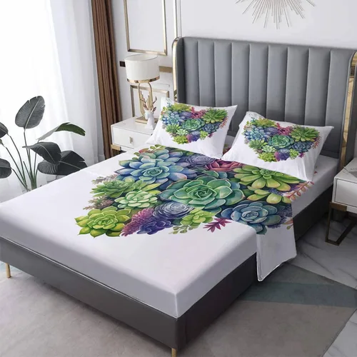 Vista 11 de Daisy Sheets Juego de sábanas tamaño individual, sábanas de microfibra suave y bolsillo profundo, sábanas y fundas de almohada estampadas sin