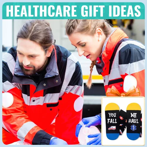 Vista 6 de Zmart EMT Doctor Gifts for Men - EMS Week Gifts, Paramedic Gift for Women, EMT Doctor Socks