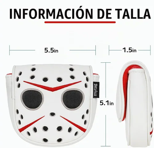 Vista 4 de Cubiertas de Putter Máscara de Portero de Hockey, Cubierta de Putter de Mazo Cubierta de Putter de Hoja Cubierta Magnética Fuerte para Cabeza