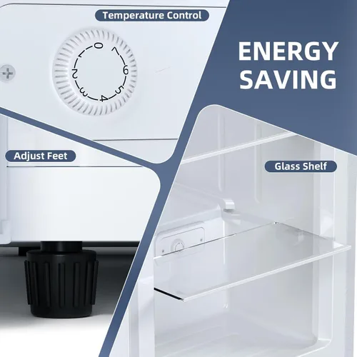 Vista 2 de Antarctic Star Congelador vertical de 6.0 pies cúbicos, congelador compacto con control de 7 temperaturas, estantes de vidrio extraíbles, patas