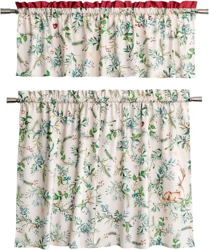 Vista 14 de Maison d' Hermine Juego de cortinas de cocina para ventanas, juego de cortinas de cocina 100% algodón, cenefas para el hogar [2 niveles