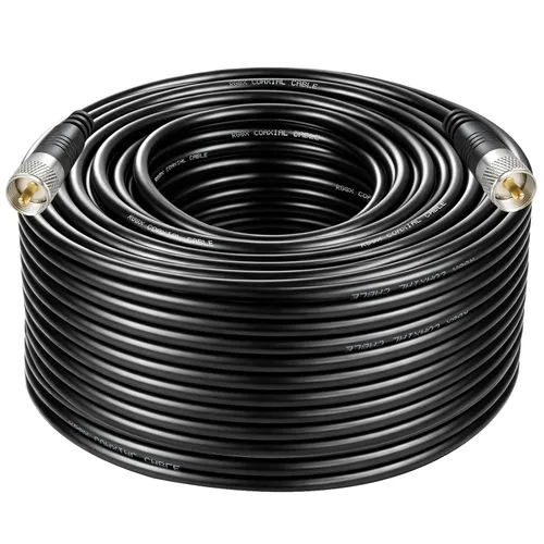 Vista 19 de Cable coaxial RG8x, Cable coaxial CB, 1 pie UHF PL259 Macho a Macho Cables de antena CB de baja pérdida, 50 ohmios para radio HAM, analizador