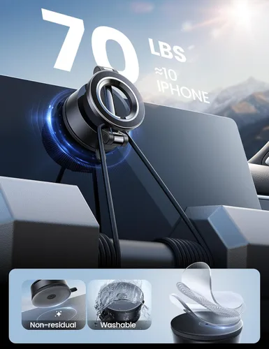 Vista 3 de Lamicall Soporte para automóvil Magsafe [70 libras de succión más fuerte y ultra imanes] Soportes de teléfono para tu automóvil, soporte de teléfono