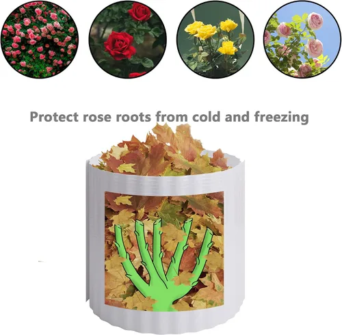 Vista 5 de DECOHS 8 piezas de collar de rosa de invierno, conos de rosa cálidos para plantas conectables a plantas, cubierta protectora de plantas de rosas
