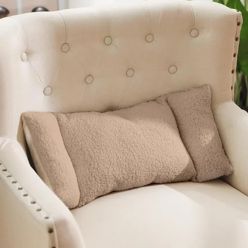 Vista 10 de Queekay - Almohada lumbar de forro polar de 3 secciones para silla de oficina, color negro Back Pillow for Back Support Comfortable Lumbar Cushion