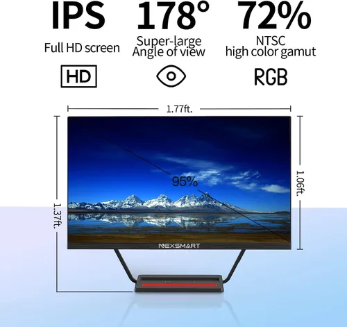 Vista 8 de Computadora de escritorio todo en uno de 23.8 pulgadas todo en uno con Core i7 16GB RAM 512GB SSD, cámara web ajustable de 360°, panel de carga, PC