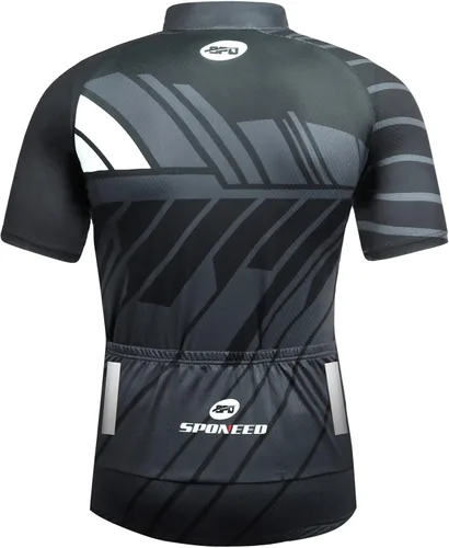 Vista 3 de sponeed - Jerséis de ciclismo para hombre, tops, camisas de ciclismo, manga corta, atuendo de ciclismo, chaqueta de ciclismo de cierre completo