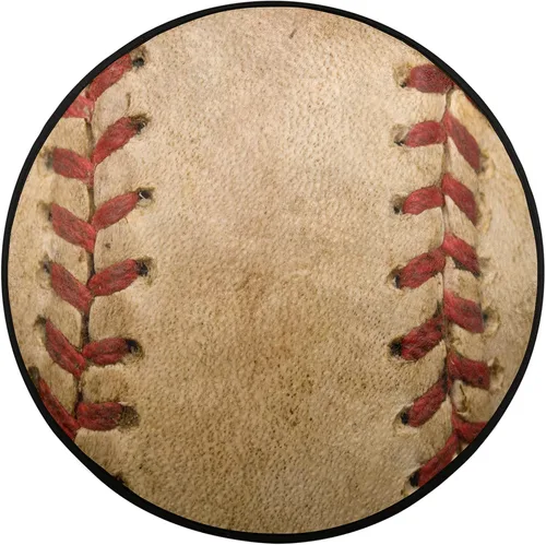 Vista 2 de Pardick Alfombra de béisbol de 36.2 pulgadas, alfombra retro circular redonda para niños, hombres, dormitorio, sala de estar, hogar, guardería, sala