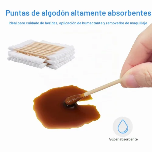 Vista 8 de 300 piezas de bastoncillos de algodón para dueños de mascotas, 100 piezas de 15 cm de largo y 200 piezas de bastoncillos de algodón, suministros