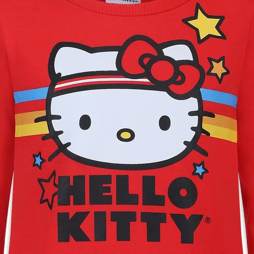 Vista 4 de Hello Kitty Conjunto de 2 piezas de suéter a rayas rojas con leggings negros (6XL)