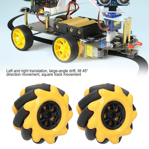 Vista 9 de Mecanum Wheel Robot Kit con ruedas omnidireccionales de 2.362 in para proyectos STEM de motor TT Construir autos inteligentes y robots