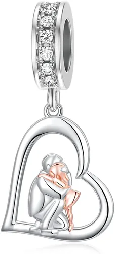 Vista 142 de PROESS Dije para padre, madre e hija, pulsera de plata de ley para pulseras, regalos de cumpleaños, día de San Valentín, para hija, madre, amante
