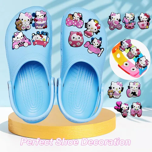 Vista 3 de Dijes para zapatos de cocodrilo, accesorios para decoraciones para niñas, niños, adultos, mujeres, recuerdos de fiesta, Vinilo, No es una piedra