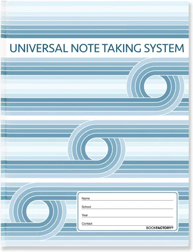 Vista 12 de BookFactory Sistema universal de toma de notas (notas Cornell) / cuaderno para tomar notas - 120 páginas, 8'' x 10'' - cubierta encuadernada