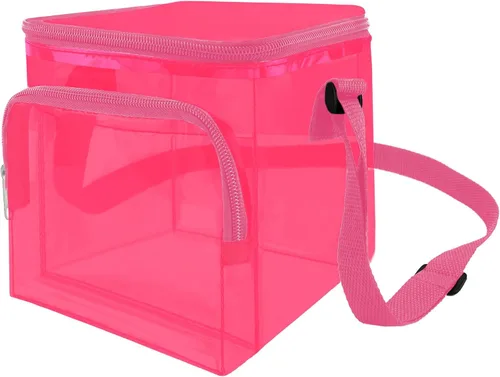 Vista 6 de Annmore Bolsa de transporte transparente para Toniebox y personajes, con cremallera, correa de hombro ajustable, azul