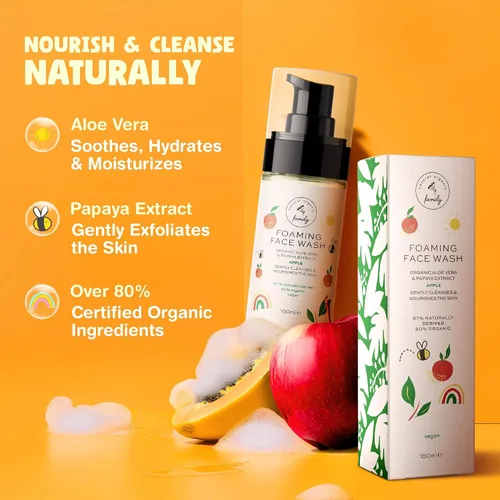 Vista 9 de Limpiador Facial Espumoso Orgánico para Niños - Cuidado Natural de la Piel para Niñas Adolescentes 10-12 - Jabón Hidratante, Exfoliante y No Tóxico