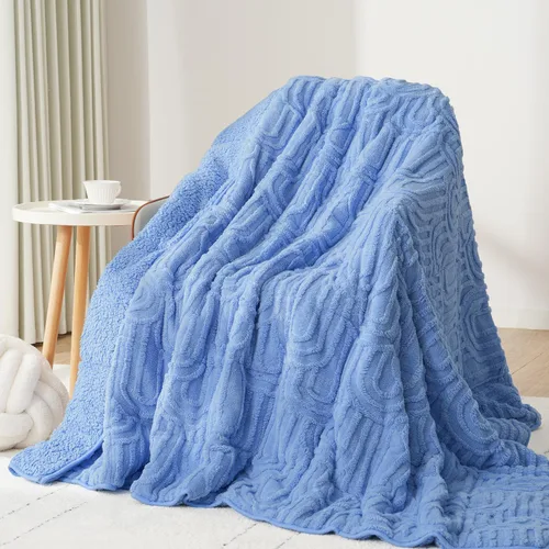 Vista 13 de Drewin Manta con peso de 15 libras para adultos, manta con peso de sherpa marrón suave y acogedora para dormir y relajarse, manta de cama gruesa