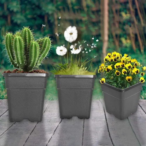 Vista 7 de Macetas cuadradas para vivero, macetas de cultivo para plantas de suelo, 0.63 galones, 10