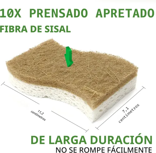 Vista 5 de Paquete de 9 esponjas de cocina naturales biodegradables