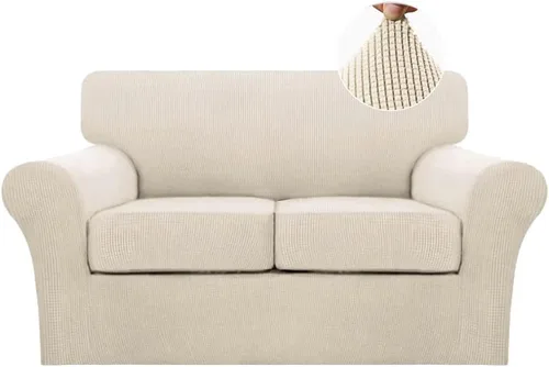 Vista 125 de Turquoize 2 fundas para sillas de sala de estar, funda de sofá con fundas de cojín individuales, funda de muebles para sillas (silla, beige biscotti)