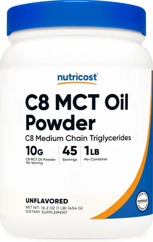 Vista 6 de Nutricost Aceite de C8 MCT en polvo 2LBS (0.95kg) - 95% Aceite de C8 MCT en polvo