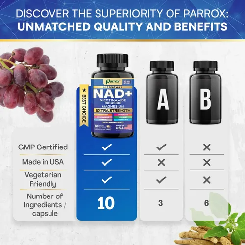 Vista 5 de Paquete Shilajit y NAD+ - Adaptógeno y apoyo de energía celular con Panax Ginseng, Rhodiola Rosea, Cordyceps, NAD liposomal, resveratrol y vitaminas