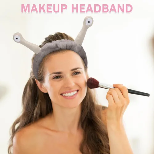 Vista 67 de Bonita diadema de caracol rosa, cara lavada para mujer, maquillaje, ducha, spa