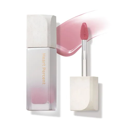 Vista 12 de Heart Percent Dote On Mood - Tinte puro brillante, acuoso y ligero, hidratante para labios, lápiz labial líquido de larga duración, 0.26 onzas, #01
