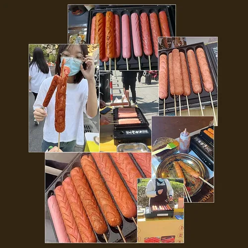 Vista 7 de Pssopp Sartén de salchicha de hierro fundido, bandeja de perrito caliente presazonada de aluminio grueso para estufa de horno