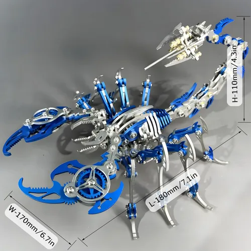Vista 2 de Rompecabezas de escorpión de metal 3D para adultos: rompecabezas 3D, kits de modelos de metal para construir bricolaje rompecabezas mecánico
