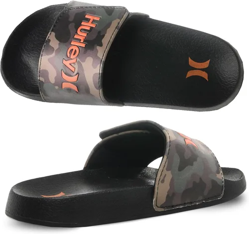 Vista 11 de Hurley Naia - Sandalias de deslizar para niñas y niños, pantuflas de puesta fácil con correa ajustable, sandalias para niños