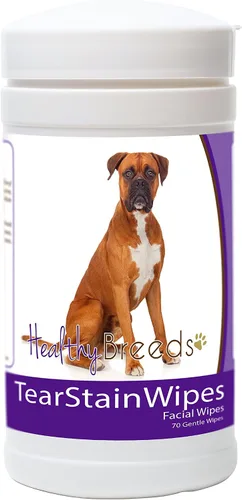 Vista 21 de Healthy Breeds Toallitas quitamanchas de lágrimas para perros para pastor australiano – Más de 100 razas – Limpiador facial de ojos – 70 toallitas